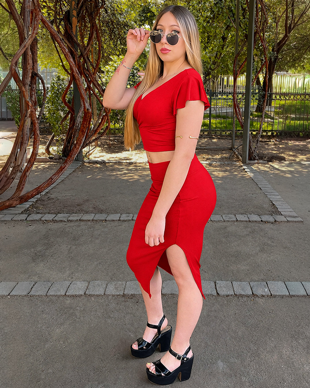 Conjunto Manhattan color rojo - Seng